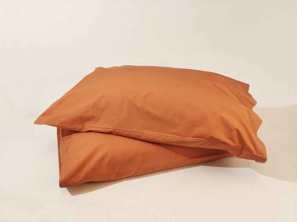 Percale Pillowcase in Burnt Orange (set of two) Weirdstock