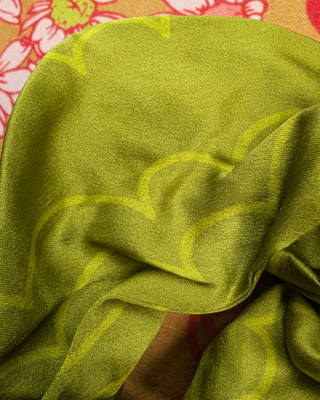 Olive Green Silk Scrunchie