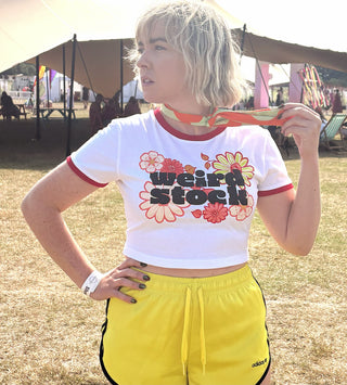 Weirdstock Retro Crop Ringer Tee